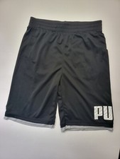 Puma Shorts Kids Youth Size Xl 18-20 Black Activewear Drawstring