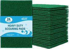 Heavy Duty Scouring Pad, 24 Pack Green Scrubbing Pads, Dish Scrubber Reusable fo