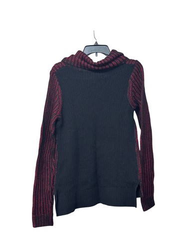 DKNY Jeans gestreifter Wasserfallausschnitt Mixed Knit Tank Sweater, Syrah, M - Bild 12 von 13