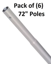 (6) Goldblatt G16334 72" x 1-3/8" Aluminum Bull Float Extension Handles Poles