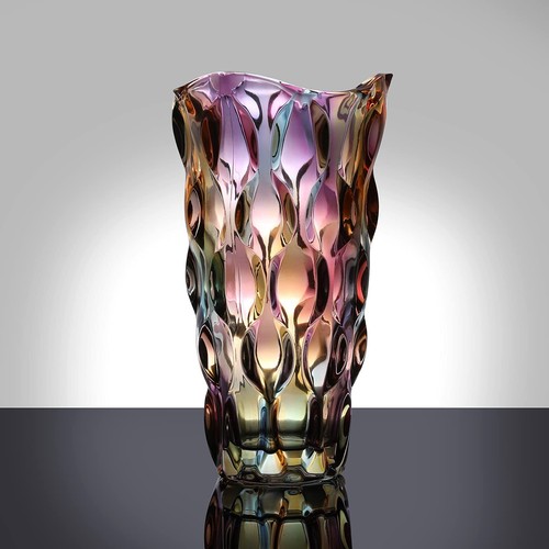 Crystal Glass Colorful Vase Flower Vase Decor for Home Dining Table
