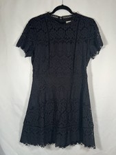 Moon River Little Black Dress Lace Embroidery Goth Dark Fairy Witchy Size M
