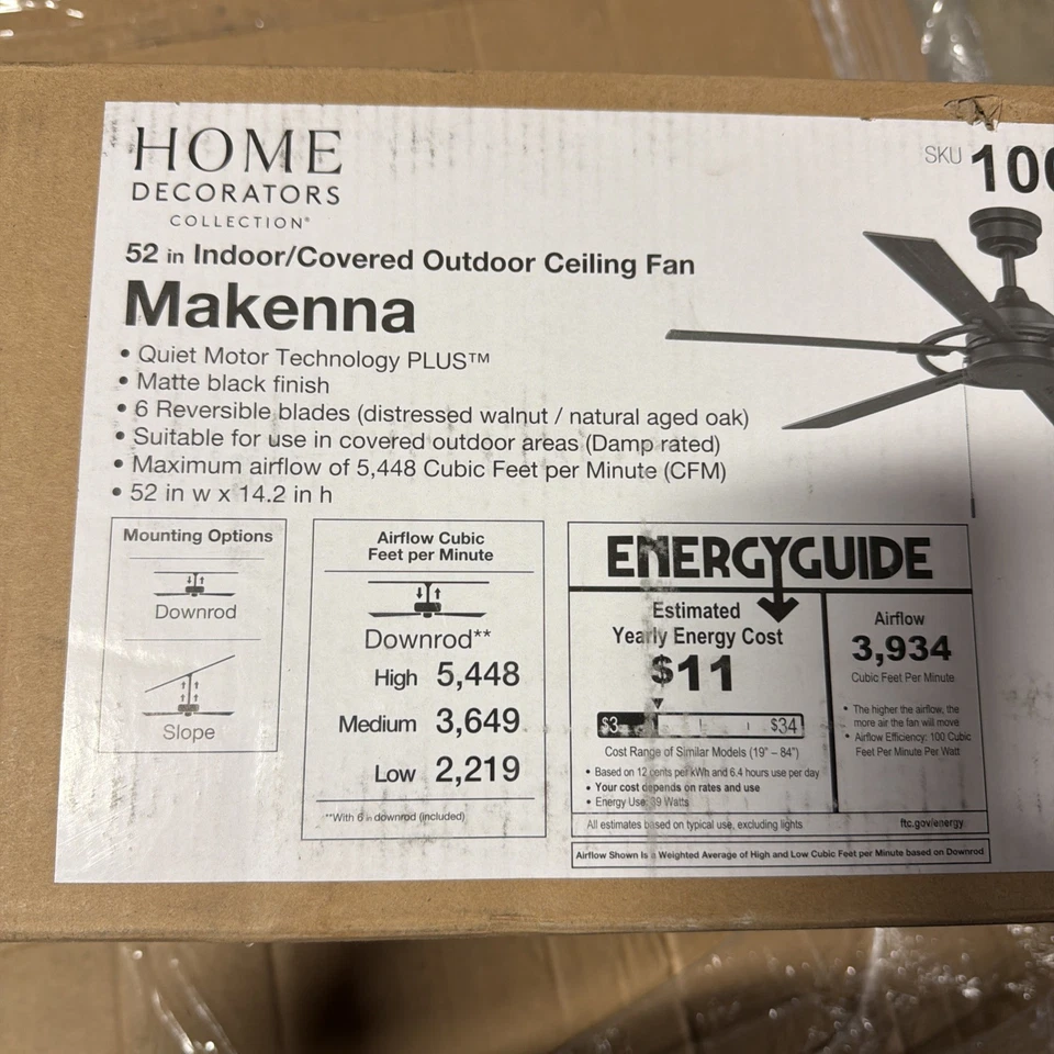 Makenna 52 in. Indoor/Covered Outdoor Ceiling Fan in Matte Black - Image 3 of 3