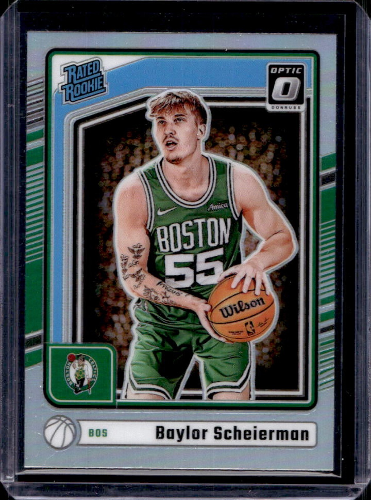2024-25 Donruss Optic Baylor Scheierman Rated Rookie Holo RC #263 Celtics
