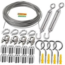 1/16 Wire Rope Kit,Vinyl Coated Aircraft Cable,7x7 Strand Core with 50 feet 32