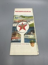 Nebraska State Map 1962 Texaco Oil And Gas Advertising Historic Cool!