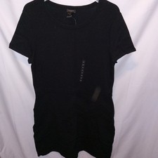 NWT Ann Taylor XL LBD A Line Knee Length Short Sleeve Black Dress Quiet Luxury