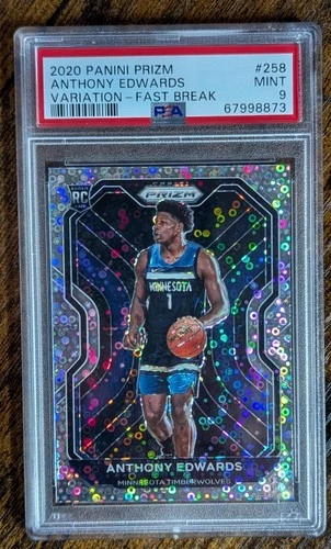 Anthony Edwards Rookie 2020-21 Panini Prizm Variation Fast Break 258 PSA 9 Mint