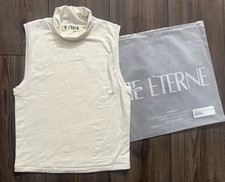 Éterne Harlow Top Sleeveless Turtleneck Womens Small Ivory NWOT Modal USA Made