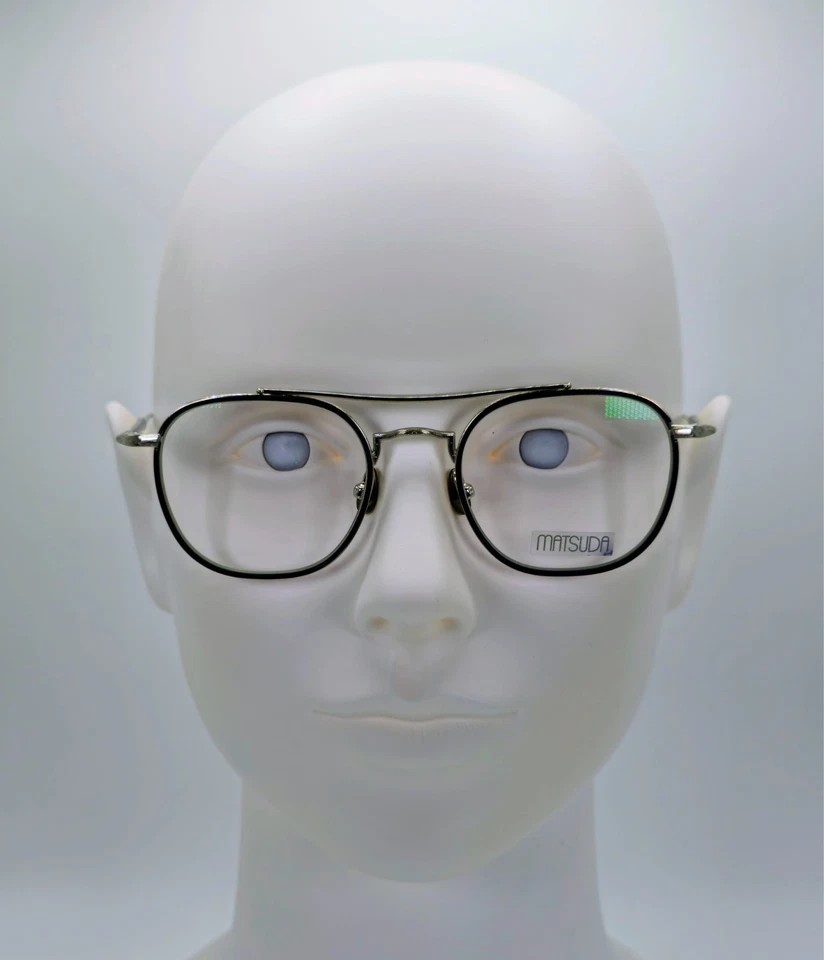 NOVO Óculos Aviador Matsuda M3077 MGC-BS Prata 49-22-145 Titânio/Acetato - Imagem 3 de 4