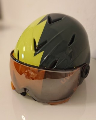 UVEX Junior Visor Pro Skihelm mit Visier | NEONGELB | [ 54-56cm] | Top Zustand
