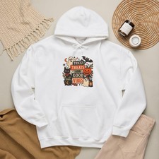 Halloween Hoodie - Tricks Treats Good Vibes - Retro Spooky Season