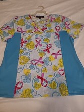 New Scrub Top Size Medium Breast Cancer Print