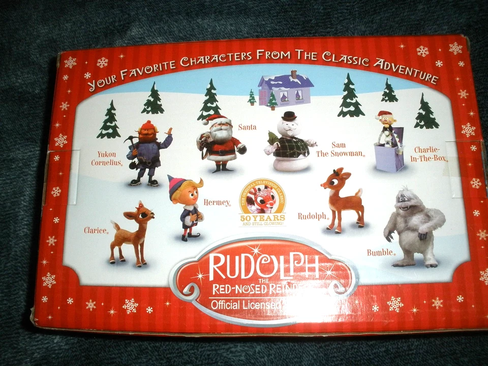 Juego de 8 figuras de Rudolph el reno nariz roja juguetes inadaptados personajes - 2015 Foto 4 de 4