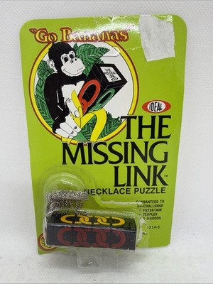 Vintage 1982 The Missing Link Puzzle Necklace Ideal Toy Rubik's Cube OPEN PACK