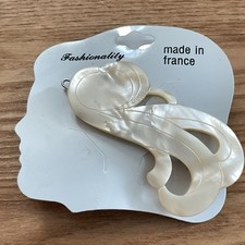 Vintage Fashionality Hair Barrette Made France Pearlescent MOP Look Deadstock