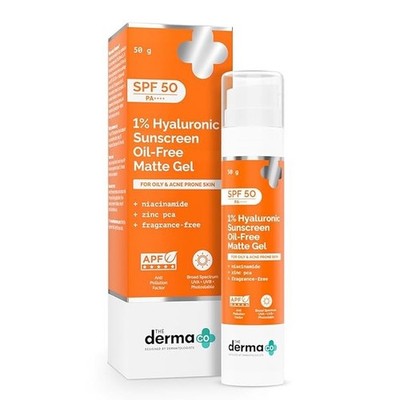 The Derma Co 1% Hyaluronic Sunscreen Oil-Free Matte Gel SPF 50 PA++++ (50 GM)