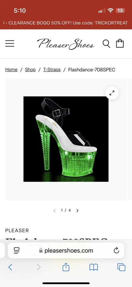 Tacón plataforma Pleaser Flashdance 708Spec para mujer talla 7 usado 2x Foto 2 de 4