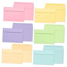 Invitation Envelopes, 120-Pack 4x6 Envelopes for 6 Pastel Color Set
