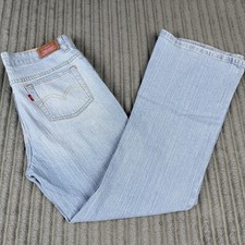 Levi's 517 Girls Flare Jeans Size 16.5 Blue Denim Mid Rise 33x29 Light Wash