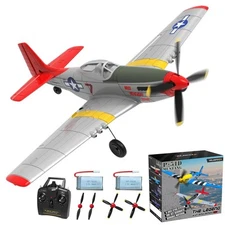 VOLANTEX 2.4G 4CH P51 Fighter Wingspan RC Airplane 6Axis Gyro Mustang Glider Toy