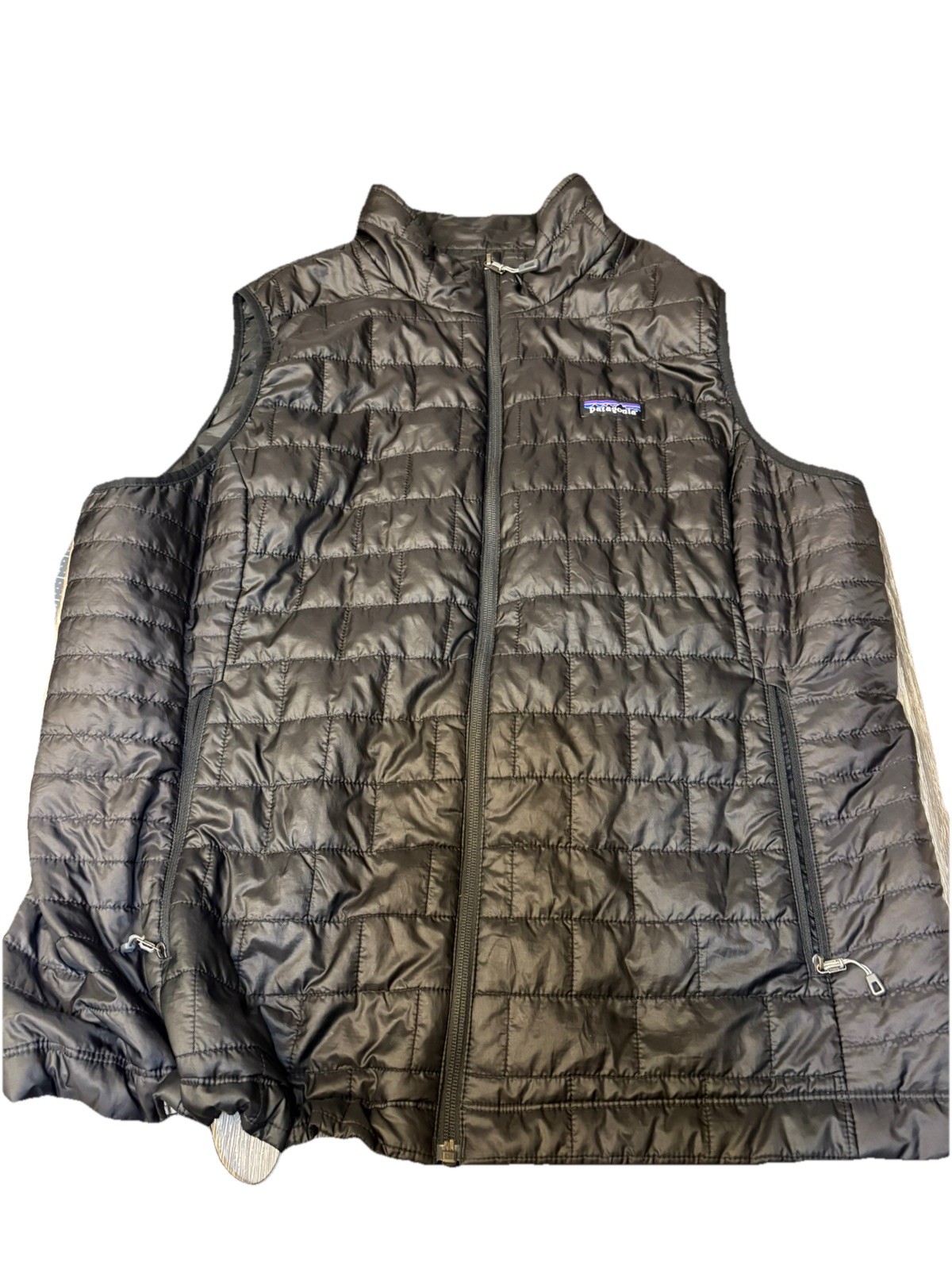 Patagonia Down Vest Zip Up Puffer Jacket Black Women's Size XXL