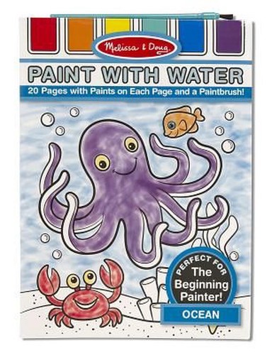 Melissa & Doug Malbuch Mit Wasser – Ozean-Motive, 20 Seiten, Inkl. Pinsel, Für Kinder Ab 3 Jahren