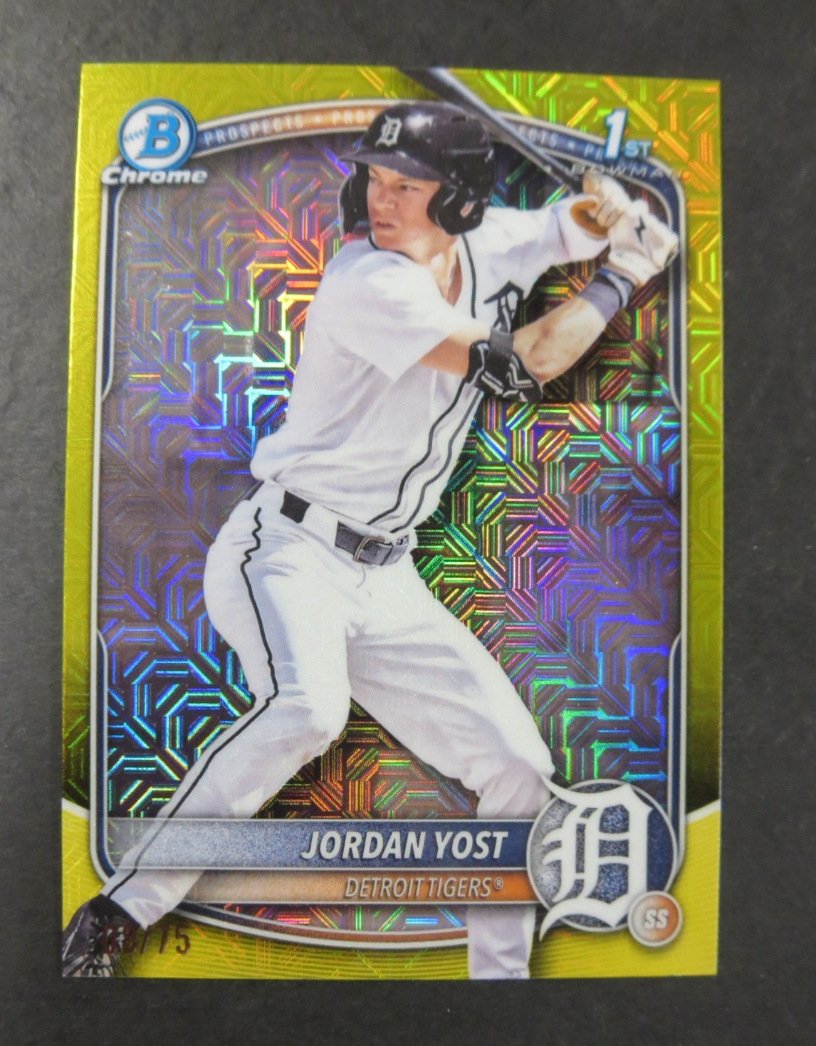 2025 Bowman Draft Chrome Jordan Yost Yellow Mojo Refractor /75 #BDC-162