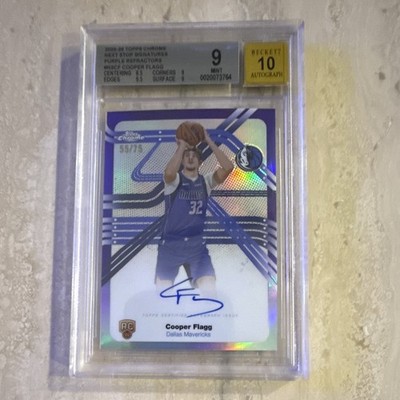 Topps 2025-26 Chrome Next Stop Signatures Cooper Flagg RC Auto NS-CF /75 BAS