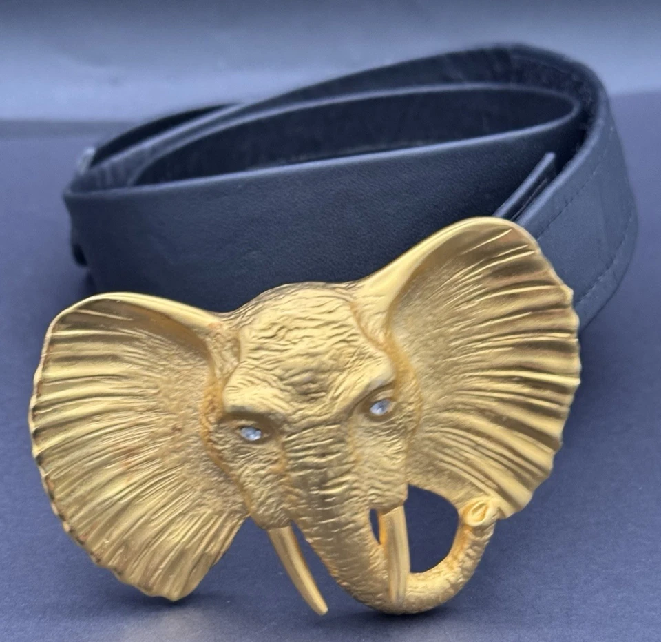 Винтажный Doreen Ryan золотой слон сафари золотистый цепочка ссылка ремень кристалл глаза - Изображение 2 из 4