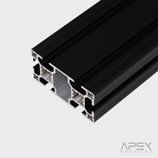 40x80mm Aluminium Profile 8mm T-slot Premium Black Anodised Finish