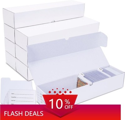 NEW.Trading Card Storage Boxes,8-Pack   Includes Dividers,14.4-inch Width