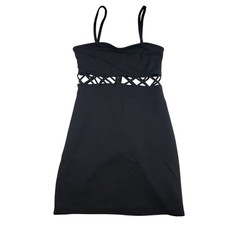 Guess Black Strappy Cutout Bodycon Mini Dress Size S Polyester Spandex