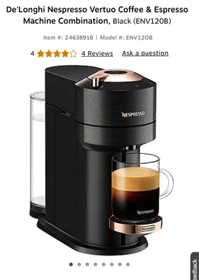 Nespresso Vertuo Next Coffee and Espresso Machine - Rose Gold 