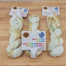 Lion Brand Hand Dyed Heaven Yarn Cabbage Patch 2.5 oz 175 yds Lot Of 3