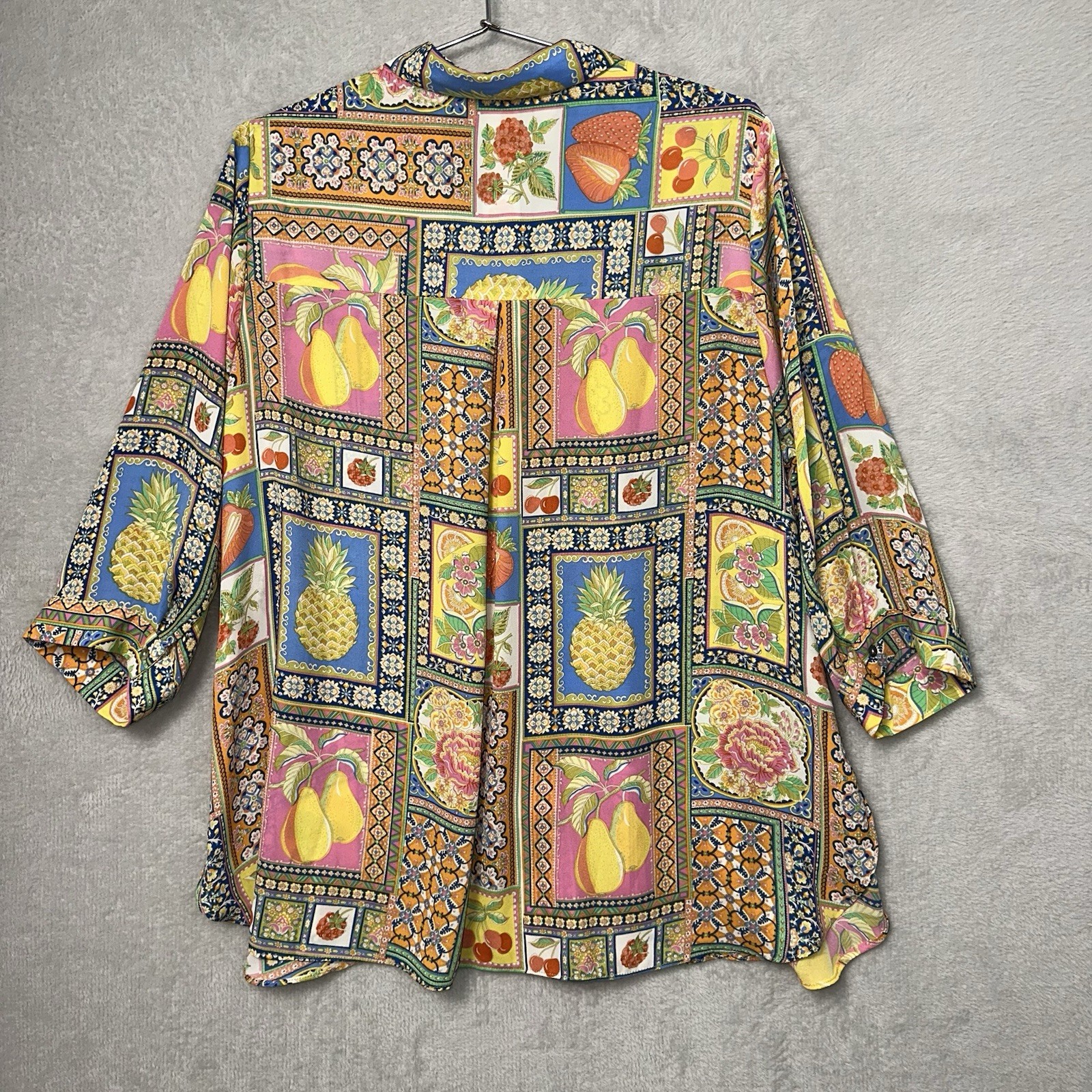 Rose & Olive Colorful Patchwork Button Tunic Frui… - image 5