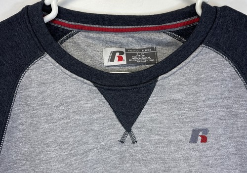 Sudadera Russell Athletics Cuello Redondo en Blanco Adulto Pequeña Gris Raglán De Colección Y2ks - Imagen 2 de 8