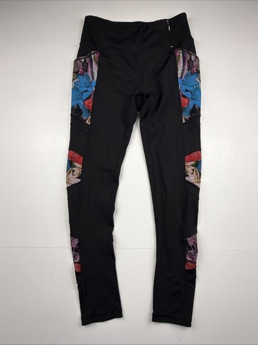 Calia Carrie Underwood Leggings Stay The Path Black Floral Mesh Pockets Size M
