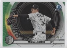 2020 Bowman Scouts Top 100 Chrome Green Refractor 39/99 Michael Kopech 03hd