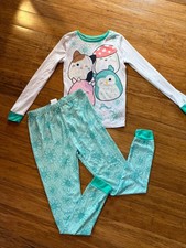 Squishmallows Pajama Set Girls Size 12 Pink 2 Piece Long Sleeve Sleepwear