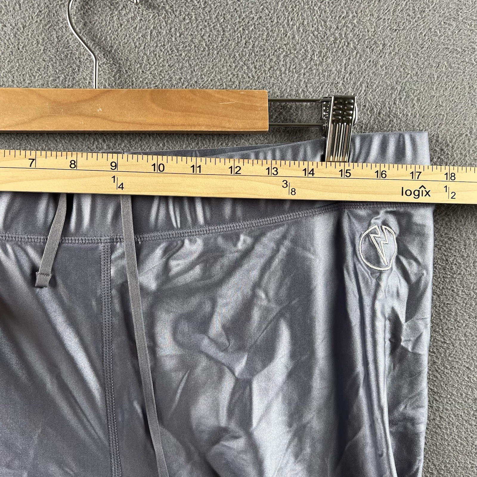 Kapow Leggings Mens XXL Silver Meggings Stretch 2XL Zip Pocket