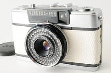 Neue Weiße Rote Lederflagge OK [Fast Wie Neu] OLYMPUS PEN EES-2 Filmkamera JAPAN