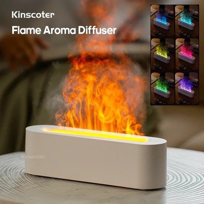 RGB Flammeneffekt Luftbefeuchter Aroma Diffusor ätherisches Öl Luftnebel Nachtlampe