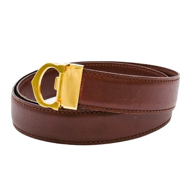 Cartier C Buckle Must Line Belt Leather Bordeaux Wine Red