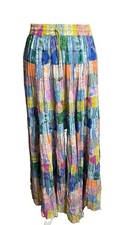 VTG SILVER STREAM SEWN PATCHWORK BROOMSTICK MIDI SKIRT PEASANT BOHO GYPSY OS