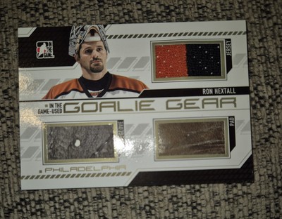 2014 Im Spiel Ron Hextall Goalie Ausrüstung dreifacher Patch Handschuh-Pad-Trikot