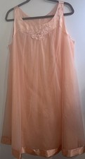 Vtg Gossard Artemis Sz M Peach Nylon Swing Babydoll Nightgown Fairy Whimsical