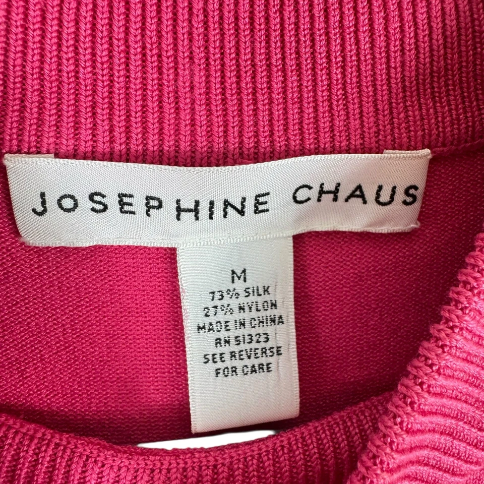 Suéter ligero Josephine Chaus vintage de seda de nailon cuello falso sin mangas M Foto 3 de 4