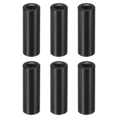 M3 Aluminium-Abstandshalter,6Stk 3mm IDx6mm ADx18mm Länge mit Gewinde,Schwarz