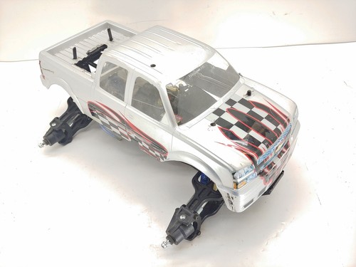 *SUPER RARO* Tamiya TNX Nitro X 1/8 4x4 Monster Truck rullo scorrevole telaio usato
